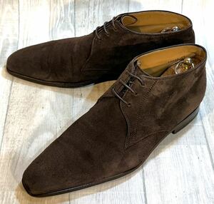 MAGNANNI マグナーニ◆26cm 41◆チャッカブーツ プレーントゥ 革靴 本革 ビジネスシューズ ドレスシューズ スエード SPAIN製 メンズ 焦茶