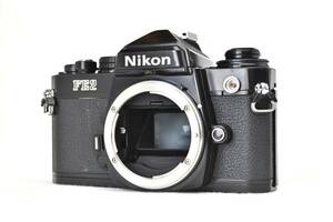 【きれいな動作品】Nikon ニコンFE2 ブラック 希少なD刻印　清掃・整備・モルト交換済　電池付きでこのまま使える動作良好品