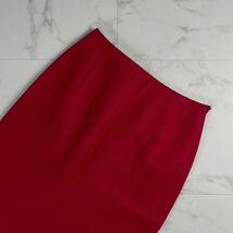 美品 Harrods ハロッズ ウール混 裾デザインスカート サイドジップ 膝丈 裏地あり 赤 レッド サイズ1*LC1423_画像3