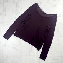 Miu Miu ミュウミュウ シアーTシャツ 長袖 トップス レディース ブラウン サイズS*MC910_画像2