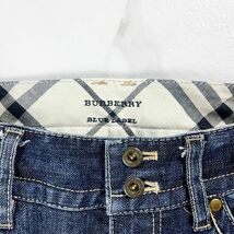 美品 BURBERRY BLUE LABEL バーバリーブルーレーベル デニムパンツ ジーンズ チェック柄 ボトムス レディース ブルー サイズ25*MC912_画像8