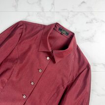 美品 Leilian レリアン 襟付きシャツ 長袖 トップス レディース 赤 レッド サイズ11*MC925_画像3