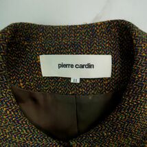 pierre cardin ピエールカルダン ツイードセットアップセレモニースーツ 丸襟ジャケット スカート レディース 黄土色 サイズ11*MC45_画像9