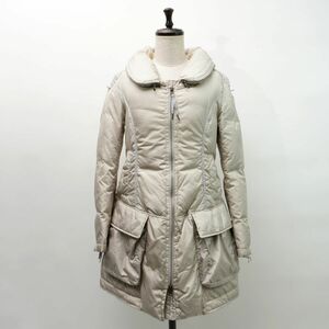  beautiful goods Marithe + Francois Girbaud Mali te franc sowa Jill bo- down jacket hood storage possibility lady's light beige size S*MC628