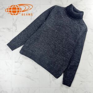  beautiful goods BEAMS HEART Beams Heart ta-toru neck knitted long sleeve tops men's black black size L*MC1007