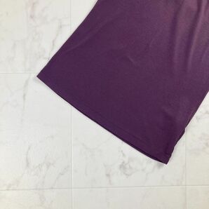 美品 HUGO BOSS ヒューゴボス フレンチスリーブ シルク混 半袖Tシャツ カットソー トップス レディース 紫 パープル サイズS*MC317の画像3