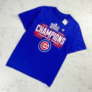 新品未使用 MLB chicago cubs シカゴ・カブス ワールドシリーズ ベイスボールTシャツ トップス メンズ 青 ブルー サイズM*MC225