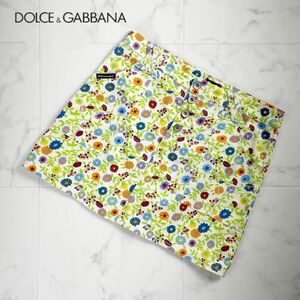 美品 Dolce & Gabbana ドルチェ&ガッバーナ 花柄 台形スカート レディース ボトムス マルチカラー サイズ24/38*MC362