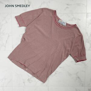 美品 JOHN SMEDLEY ジョンスメドレー マルチボーダー クルーネック 半袖Tシャツ カットソー トップス レディース サイズS*MC360