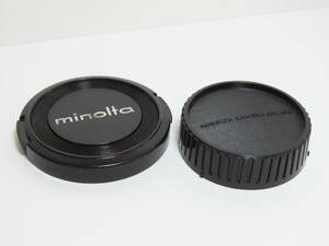 Minolta Lens Cap 55mm(Snap-on type)& Rear Lens Cap (Screw-in type)ミノルタ フロント & リア レンズキャップ ワンセット
