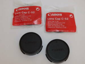 Canon Rear and Front Lens Cap for FD Lens キャノン 旧ＦＤレンズ 用 リア レンズキャップ ５２mm フロントキャップ.