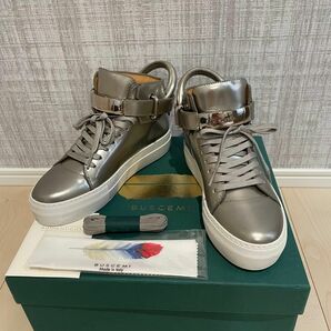 BUSCEMI ブシェミ 新品 100mm ハイカット レザースニーカー 35