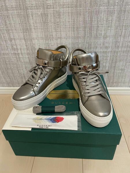 BUSCEMI ブシェミ 新品 100mm ハイカット レザースニーカー 35