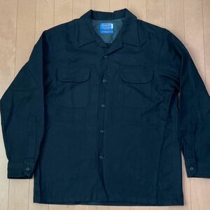 美品 黒 pendleton ウール ボードシャツ M ブラック 単色 無地 ペンドルトン ビンテージ