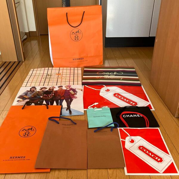 エルメス　コーチ　シャネル　ヴィトン　ティファニー　ショッパー HERMES ショップ袋 オレンジ ブランド袋