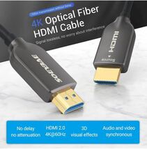 4K 光ファイバーHDMI ケーブル 30m,SOEYBAE HDMI2.0 ケーブル 4K @ 60Hz,HDR/Ultra HD 4:4:4 HDCP2.2 18Gbps超高速伝送_画像4