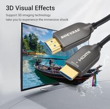 4K 光ファイバーHDMI ケーブル 30m,SOEYBAE HDMI2.0 ケーブル 4K @ 60Hz,HDR/Ultra HD 4:4:4 HDCP2.2 18Gbps超高速伝送_画像9