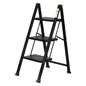 3 step step ladder withstand load 150kg height 67.5cm black [WK2004-BK] step‐ladder stepladder ladder ladder step difference light weight 