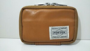 1303送料100円 ポーター PORTER フリースタイル FREE STYLE 6連 キーケース ラウンドファスナー キャメル