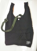 1107送料200円 美品 PORTER/ポーター BAGGER CVS BAG バガー エコバッグ 865-08393 黒 ブラック トートバッグ バッグ ショルダーバッグ_画像3