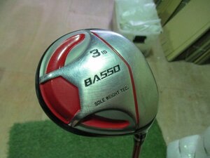 （中古フェアウェイウッド）BASSO 3番ウッド 15度 リシャフト品 ATTAS T2 6S 　(桜店）