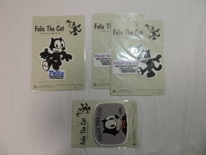 【手芸】レトロワッペン　Felix　the　cat　フェリックス・ザ・キャット　アイロンワッペン　４点セット【当時物】