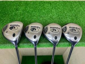 【フェアウェイウッド4本】Callaway BIG BERTHA HAWK EYE VFT-TITANIUM 3/5/7/9番ウッド 純正シャフト フレックスR 新品グリップ交換済