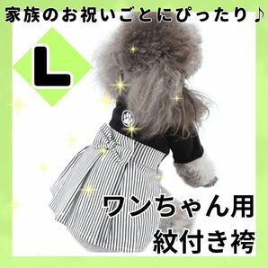 わんちゃん用　はかま　L　紋付袴　ペット服 犬 お正月　結婚式