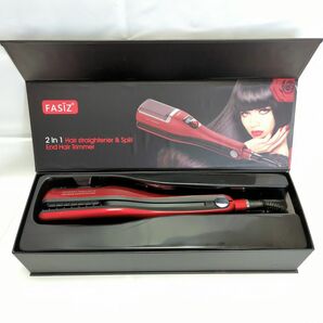 Fasiz ヘアアイロン ストレート 枝毛カッター レッド 箱付き