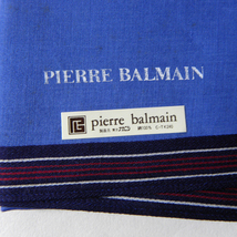 未使用 ピエールバルマン PIERRE BALMAIN コットン100% ハンカチ4枚セット ロゴプリント ネイビー＋ブルー g0201-1_画像8