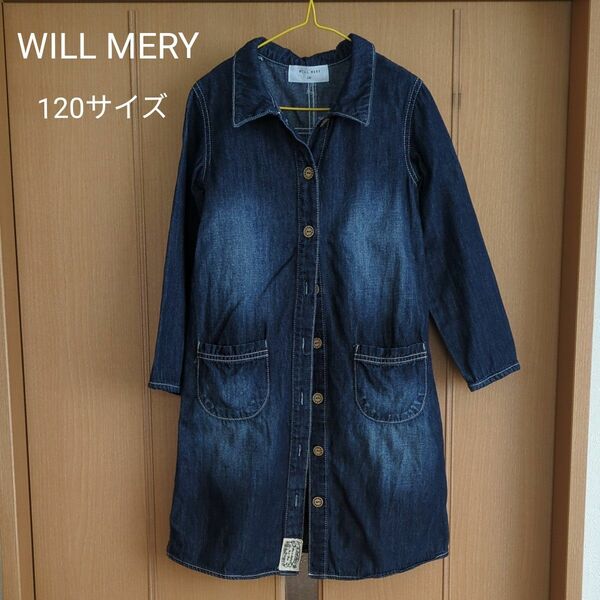 WILL MERY 丸高衣料 シャツワンピース デニムシャツワンピース120サイズ