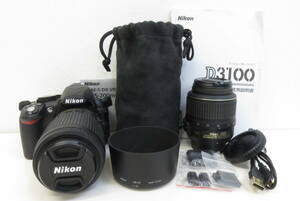 15826 ロ602-256　カメラ　Nikon　D3100　ニコン　本体 ボディ　説明書 レンズ　デジタル一眼レフ　デジカメ　中古品　ヤ60