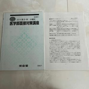 （河合塾）直前講習　医学部面接対策講座　　2014 小論文