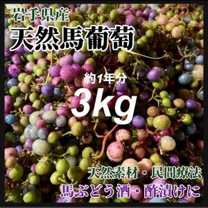 【在庫わずか】馬ぶどう250g×12袋　1年分3kg うまぶどう　薬膳　民間療法 馬ぶどう 健康法 大容量 薬膳酒 ぶすの実 健康