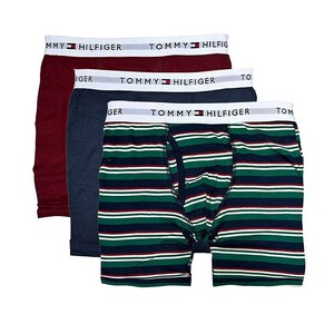 【新品】TOMMY HILFIGER トミーヒルフィガー メンズ ボクサーパンツ 3枚セット 下着 ネームロゴ USサイズ / Mサイズ 09TE015 374