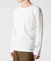 ジルサンダープラス JIL SANDER+ J47GC0013 J45031 長袖Tシャツ ロゴ Uネック ロンT メンズ ホワイト 白 【Mサイズ】_画像1