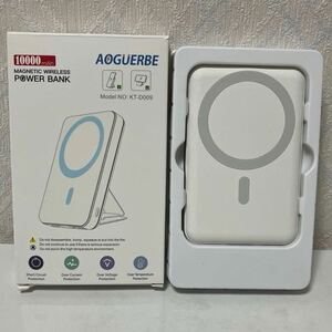 602i0507 【AOGUERBE】MagSafeモバイルバッテリー10000mAh スタンド付き マグネット式 無線 急速充電 Type-C PSE認証済 LEDディスプレイ 