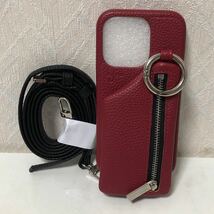 602i1943 ajew iPhoneケース iPhone15Plus ajew cadenas zipphone case shoulder バンパー aj02-00415max (iPhone15Plus, RED)_画像2