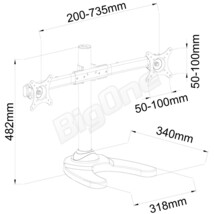 BigOne モニター アーム デュアル スタンド デスクトップ パソコン PC モニタ ディスプレイ ディスプレー 2画面 マルチ 用 ～27インチ VESA_画像2