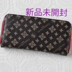 新品未開封 クリスチャンオリビエ レシートと小銭が分かれる長財布 赤×茶 バイカラー セブンネット限定品 ※値引き不可×