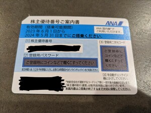 [即決]　スピーディ番号通知　ANA株主優待券1枚　2024年5月31日搭乗まで有効
