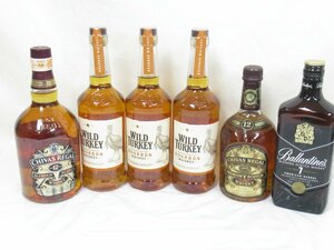 ○○ ワイルドターキー バーボン ウイスキー / シーバスリーガル 12年 / バランタイン 7年 計6本セット 合計 4500ml