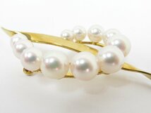 ○ MIKIMOTO ミキモト パール 真珠 K18 ブローチ アクセサリー 箱付き 重量約7.68g_画像8