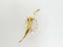 ○ MIKIMOTO ミキモト パール 真珠 K18 ブローチ アクセサリー 箱付き 重量約7.68g_画像2