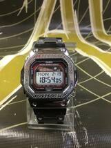 G-SHOCK GLX-5600 フルメタルカスタム 腕時計 Gショック 元ベゼルベルト有り 銀模様メタルベゼル 銀黒メタルバンドカスタム_画像2