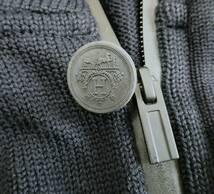 HERMES ◆ エルメス ◆ ジップアップニット ◆ メンズ ◆ フード付き ◆ フルジップ 長袖ニット ロゴボタン ニット ジャケット ネイビー L_画像7