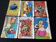 BANDAI 1991 スーパーマリオワールド カードダス No.1～6 キラ プリズム カード 6種まとめセット Nintendo MARIO World Prism card_画像1