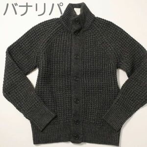 極美品 バナナリパブリック Banana Republic ローゲージニット/カーディガン グレー Ｍ（5116)aj