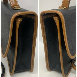 未使用に近い美品 LANCEL ランセル イタリア製 2Way セカンドバッグ ショルダーバッグ レザー PVC ブラック×キャメル 12時間以内に送付の画像9