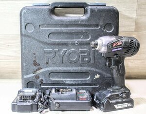 ☆動作品☆RYOBI リョービ　充電式インパクトドライバ　BID-1805　ケース　充電器　バッテリー2点　取扱説明書　先端ビット付属　4M1387